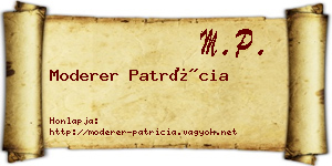 Moderer Patrícia névjegykártya